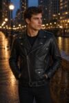 Ultimo Heritage Black Leather Double Rider Biker Jacket
