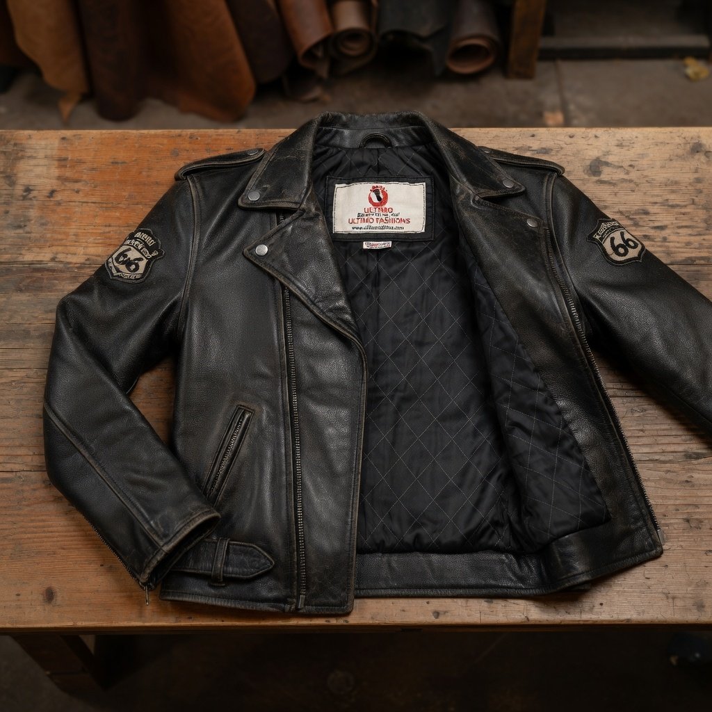 Born to Ride Brando Leather Jacket Table (1)