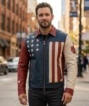 Captain USA Heroic American Flag Leather Jacket