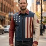 Captain USA Heroic American Flag Leather Jacket