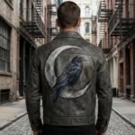Aviary Hand-Painted Premium Leather Bomber Jacket