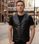 Patriot Distressed American Flag Leather Vest