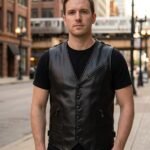 Patriot Distressed American Flag Leather Vest