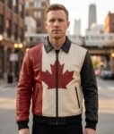 Maple Vanguard Canadian Flag Premium Leather Jacket