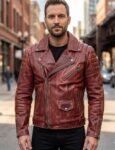 Maverick Scarlet Brando Biker Leather Jacket