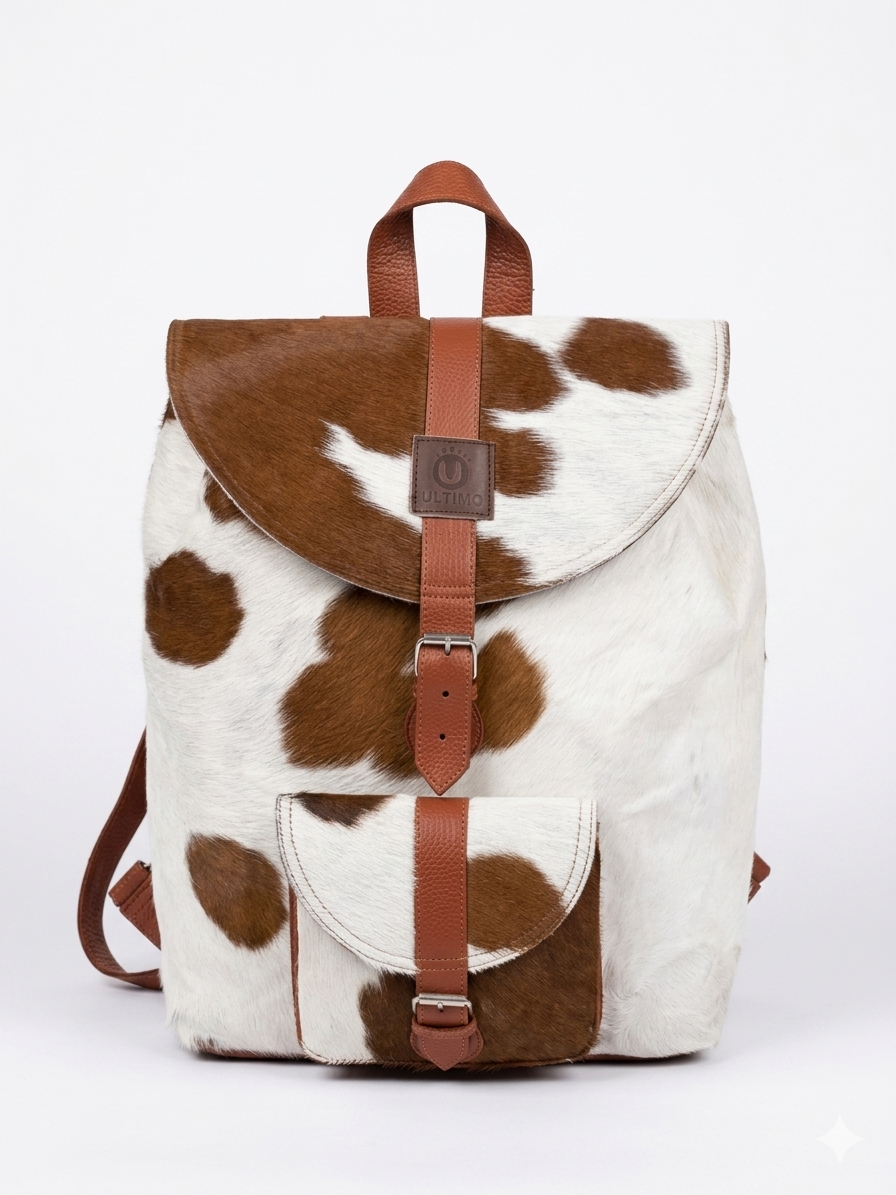 Cowhide Hair On Hide Leather Backpack Front