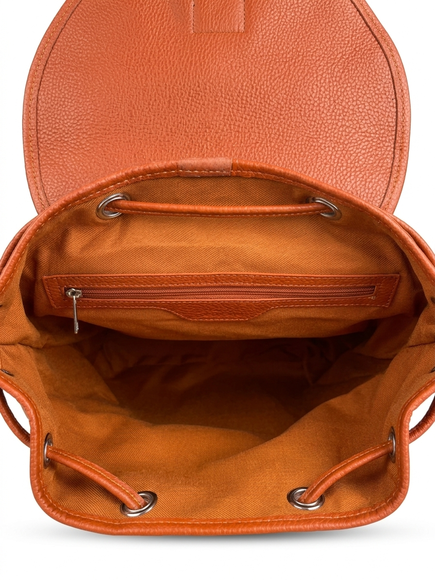 Cowhide Hair On Hide Leather Backpack inside (2)