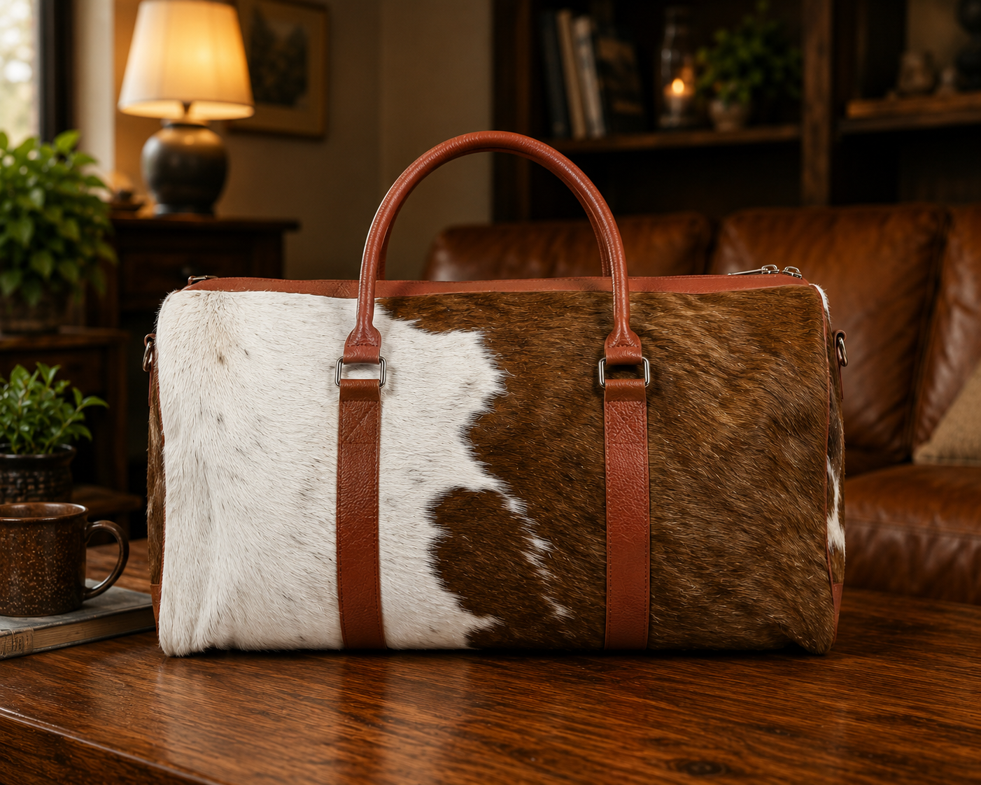 Cowhide Hair-on Duffle Bag Back