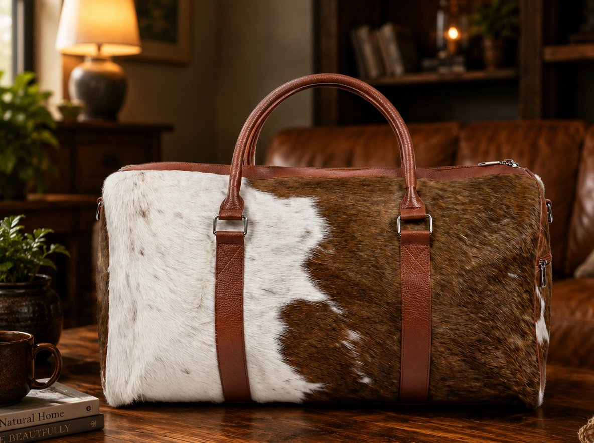 Cowhide Hair-on Duffle Bag