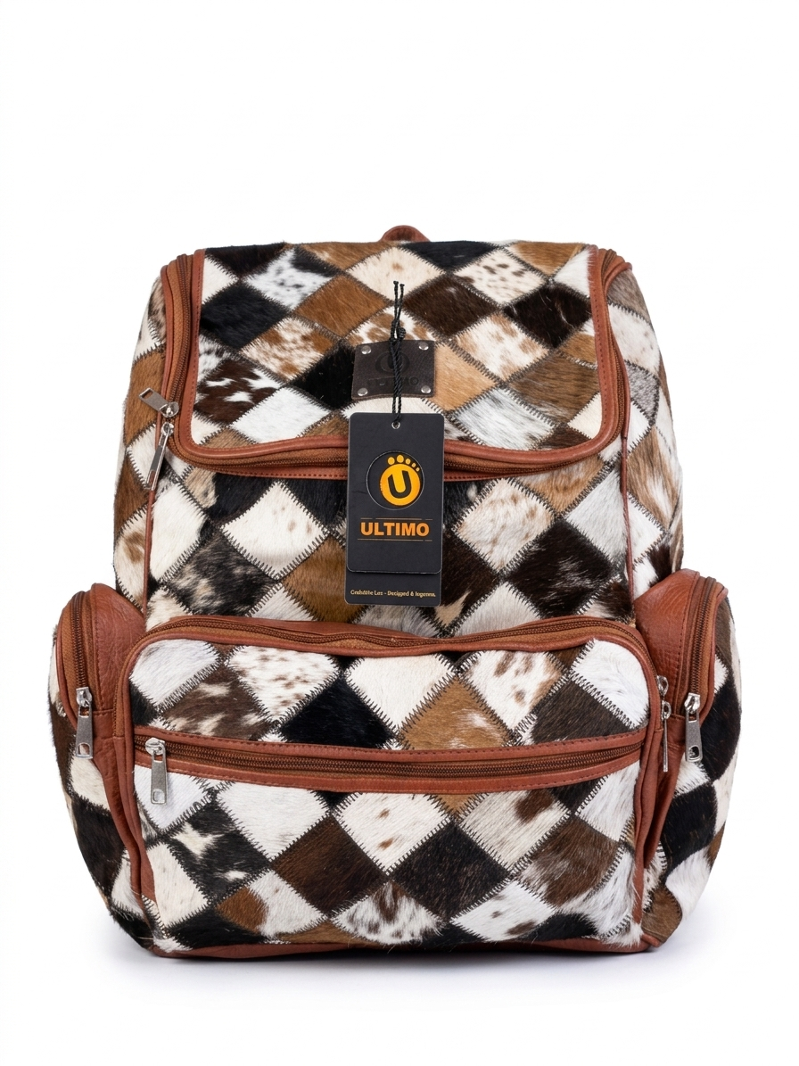 Cowhide Hair-on Leather Backpack 1