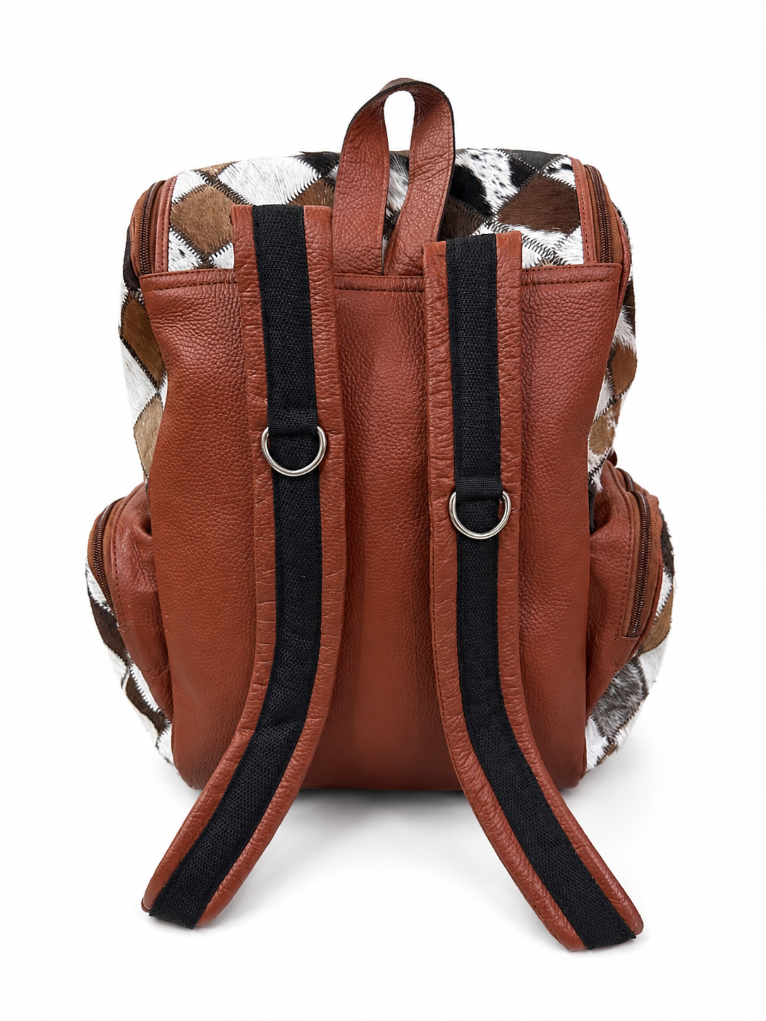Cowhide Hair-on Leather Backpack Back