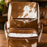 Luxury Hair-on Cowhide Leather Backpack – Handmade Brown Travel Rucksack