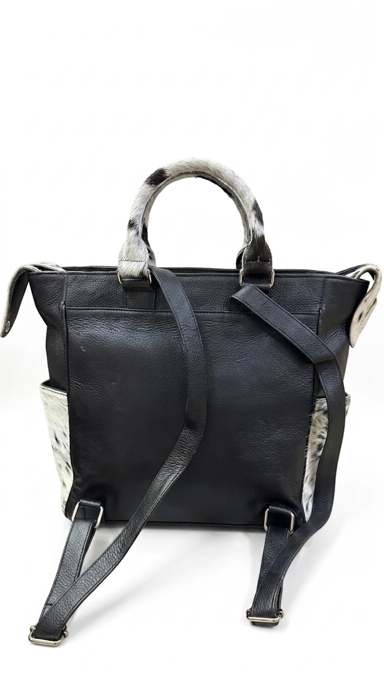 Hair-on Cowhide Backpack Purse Back