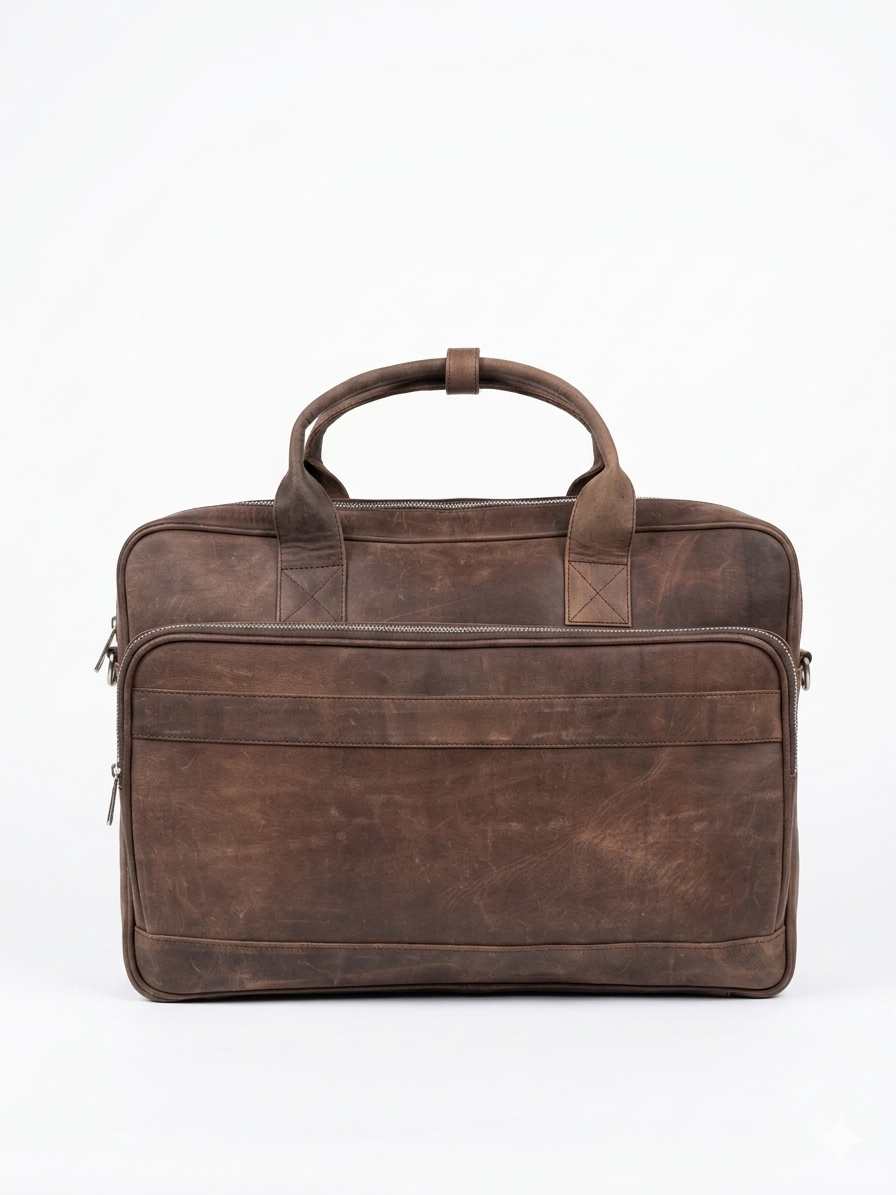 Rustic Brown Laptop Bag Design 2 Back
