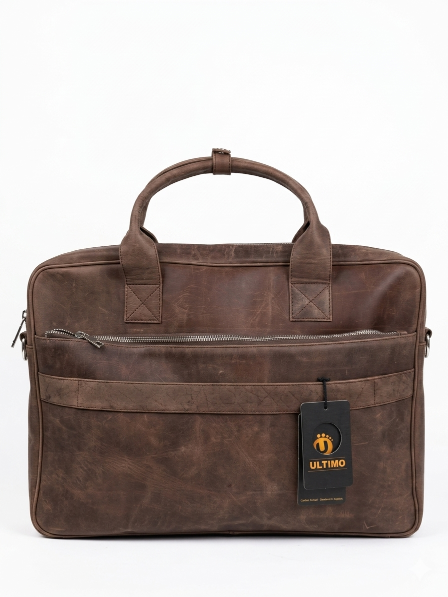 Rustic Brown Laptop Bag Design 2 Front