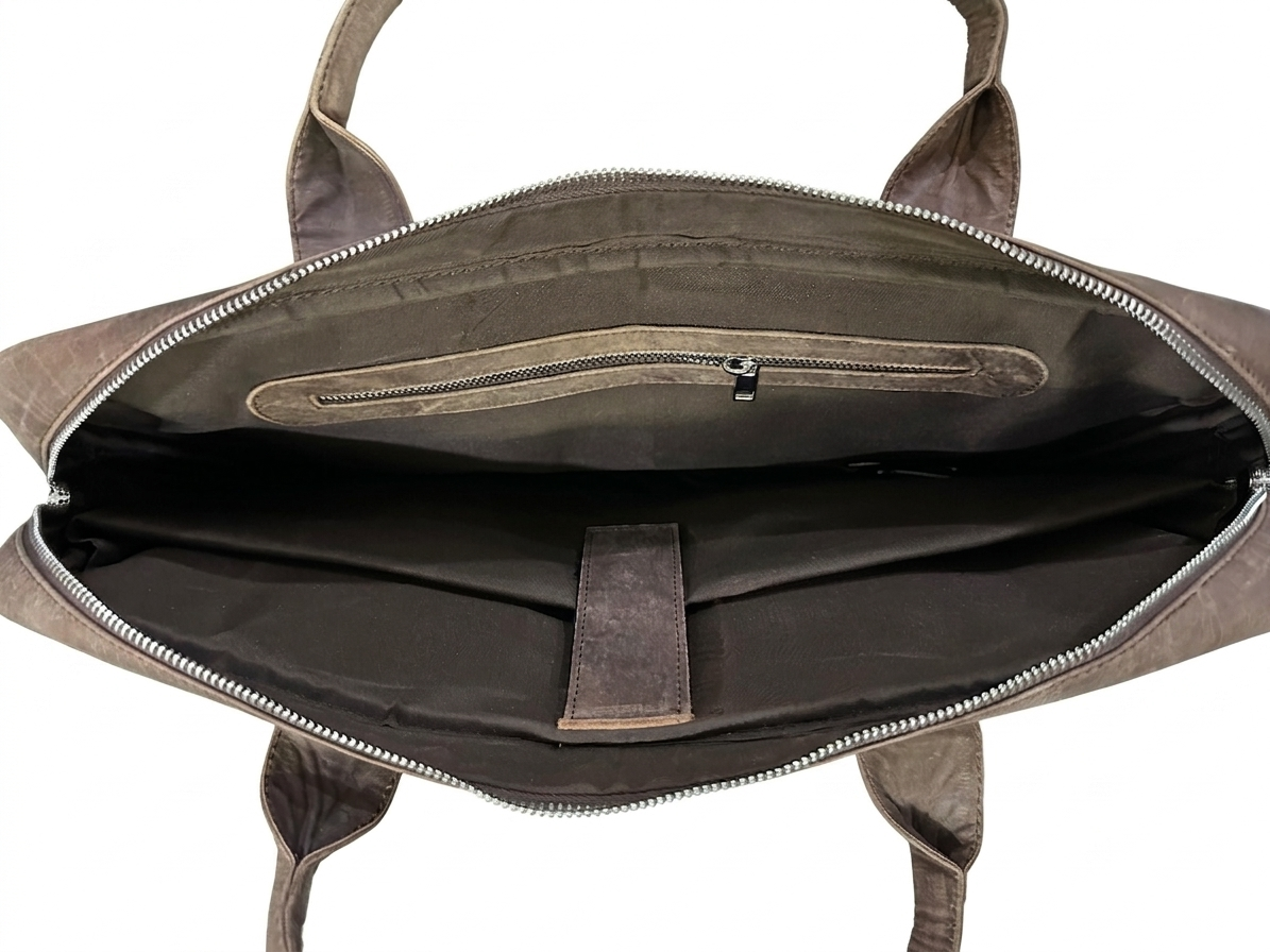 Rustic Brown Laptop Bag Design 2 Inside