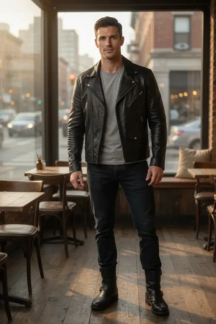 Valerio Dual-Identity Brando Hybrid Leather Biker Jacket
