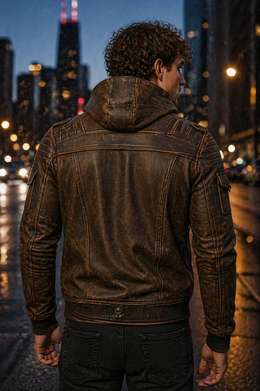 Gotham-Weathered-Leather-Hoodie-Jacket-Back