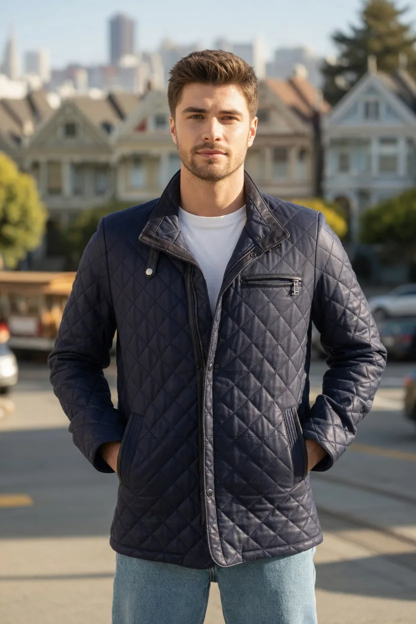Scott-Quilted-Puffer-Blue-Leather-Jacket-for-Men-Front-3